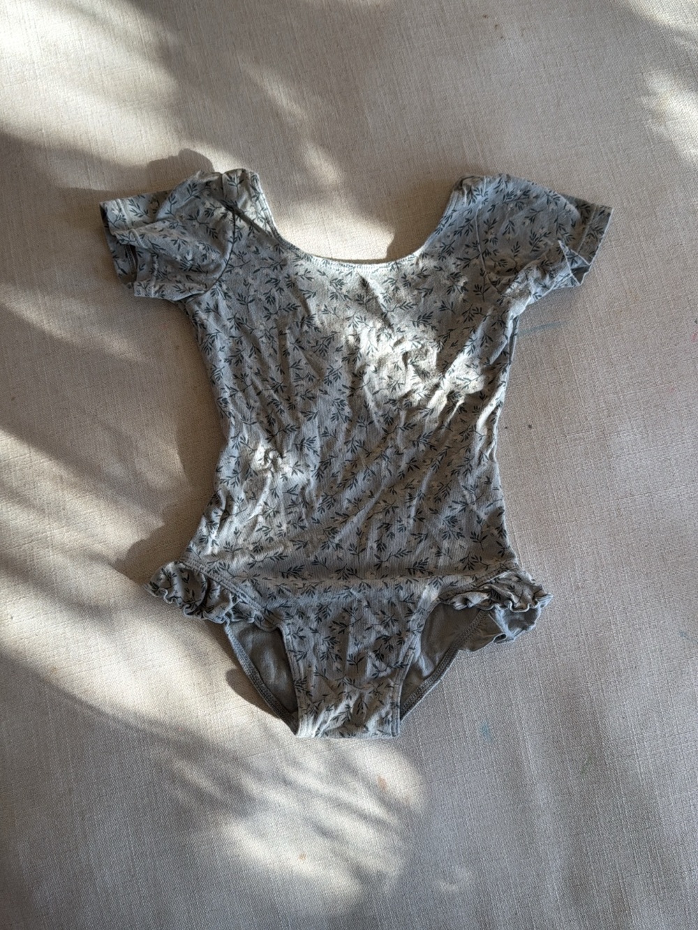 Rylee + Cru Gray Floral Short-Sleeve One-Piece